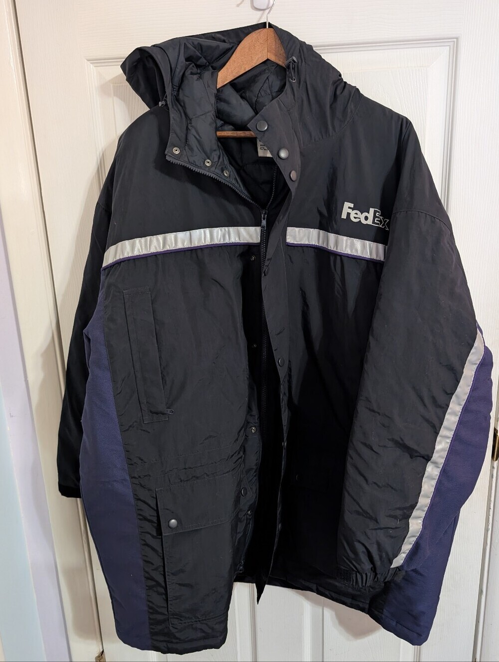 FedEx Stan Herman VF Imagewear Reflective Rain Coat Nylon Windbreaker Hooded 3XL